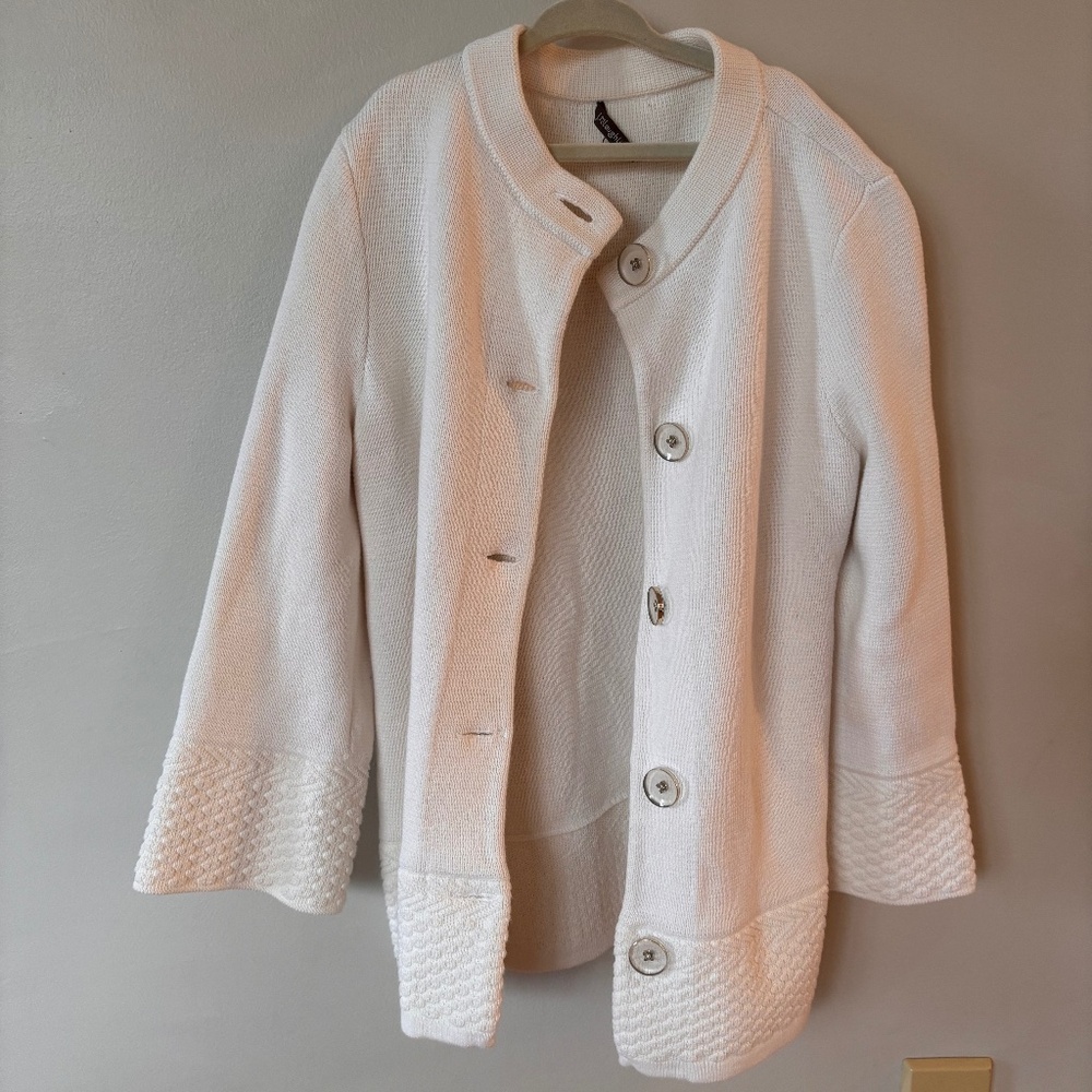 j McLaughlin cable knit button down sweater